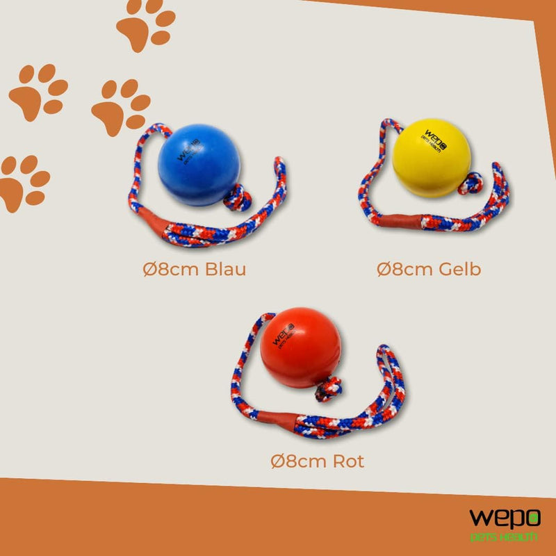WEPO - Schleuderball mit Seil - 200g - Wurfball für Hunde - Div. Farben-PET_SUPPLIES-EKNA GmbH & Co. KG