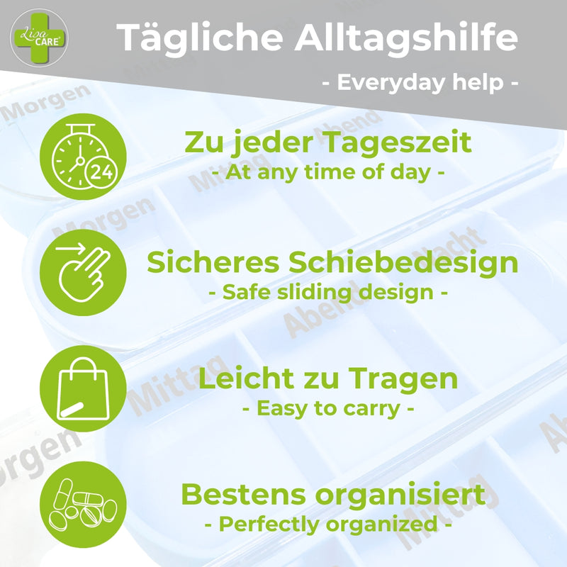 LisaCare - TablettenBox - Pillendose 7 Tage/4 Fächer-HEALTH_PERSONAL_CARE-EKNA GmbH & Co. KG