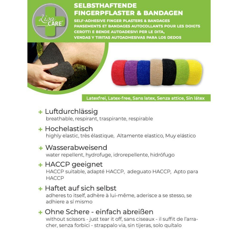 LisaCare Pflasterverband - LATEXFREI - 2,5cm x 4,5m - 7er Set - Div. Farben-HEALTH_PERSONAL_CARE-EKNA GmbH & Co. KG