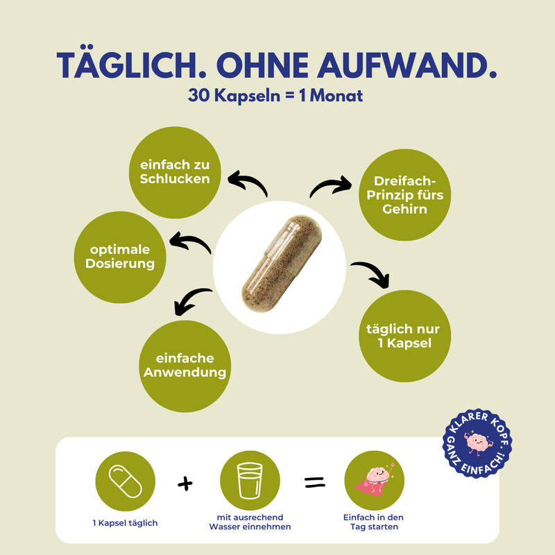 Kognigan Focus Supplements - Gehirn Kapseln - Brain Booster für Konzentration-, Gedächtnis- & mentale Unterstützung-Nahrungsergänzungsmittel-EKNA GmbH & Co. KG