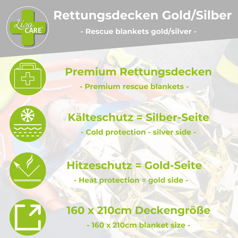 LisaCare - Rettungsdecken - Erste-Hilfe-Decken Silber & Gold - 160cmx210cm-HEALTH_PERSONAL_CARE-EKNA GmbH & Co. KG