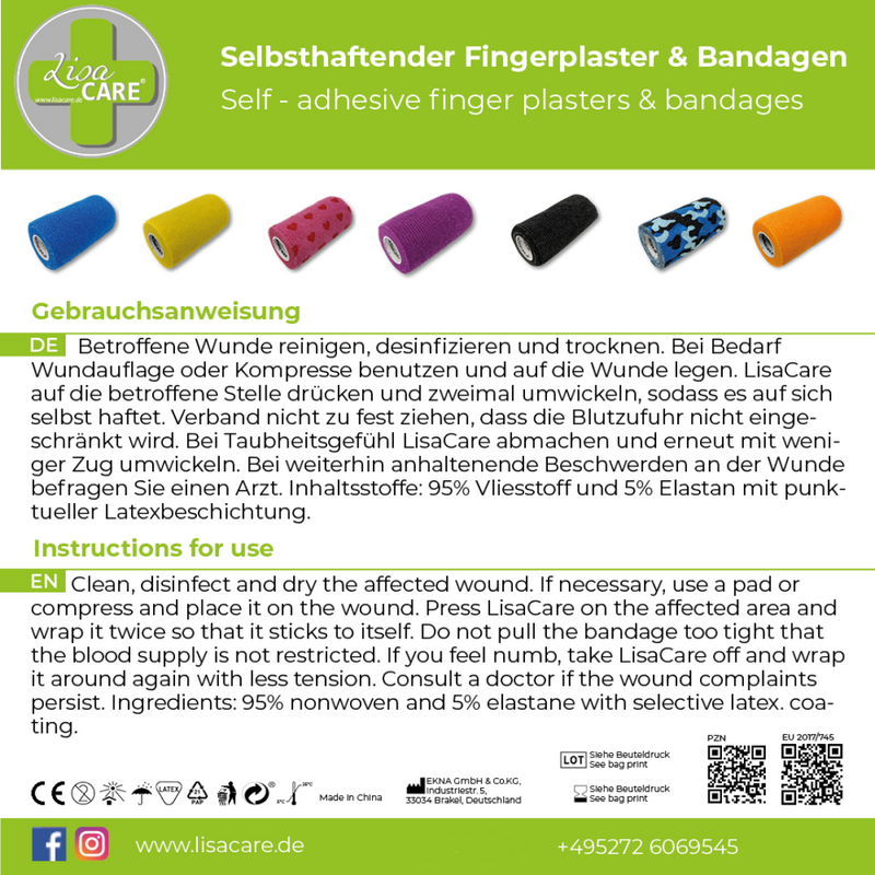 LisaCare Bandagen 10cm x 4,5m - Verbandsmaterial 12 Rollen - Diverse Varianten-HEALTH_PERSONAL_CARE-EKNA GmbH & Co. KG