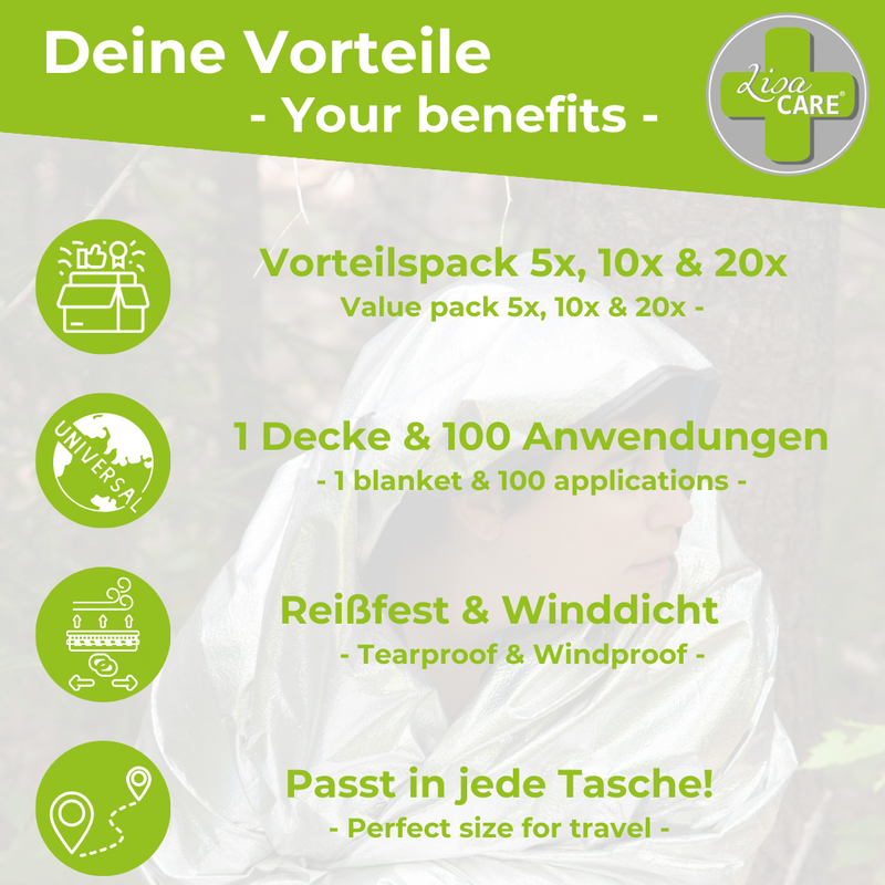 LisaCare - Rettungsdecken - Erste-Hilfe-Decken Silber & Gold - 160cmx210cm-HEALTH_PERSONAL_CARE-EKNA GmbH & Co. KG