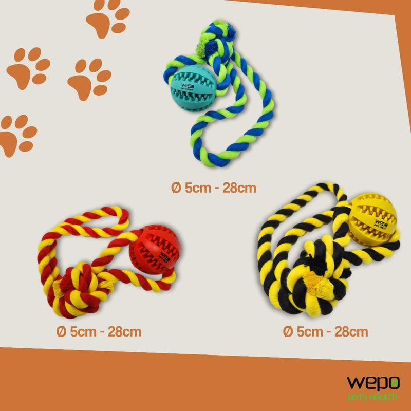 WEPO - Wurfball Ø 5cm - Schleuderspielzeug mit Dentalball für Hunde - Div. Farben-PET_SUPPLIES-EKNA GmbH & Co. KG