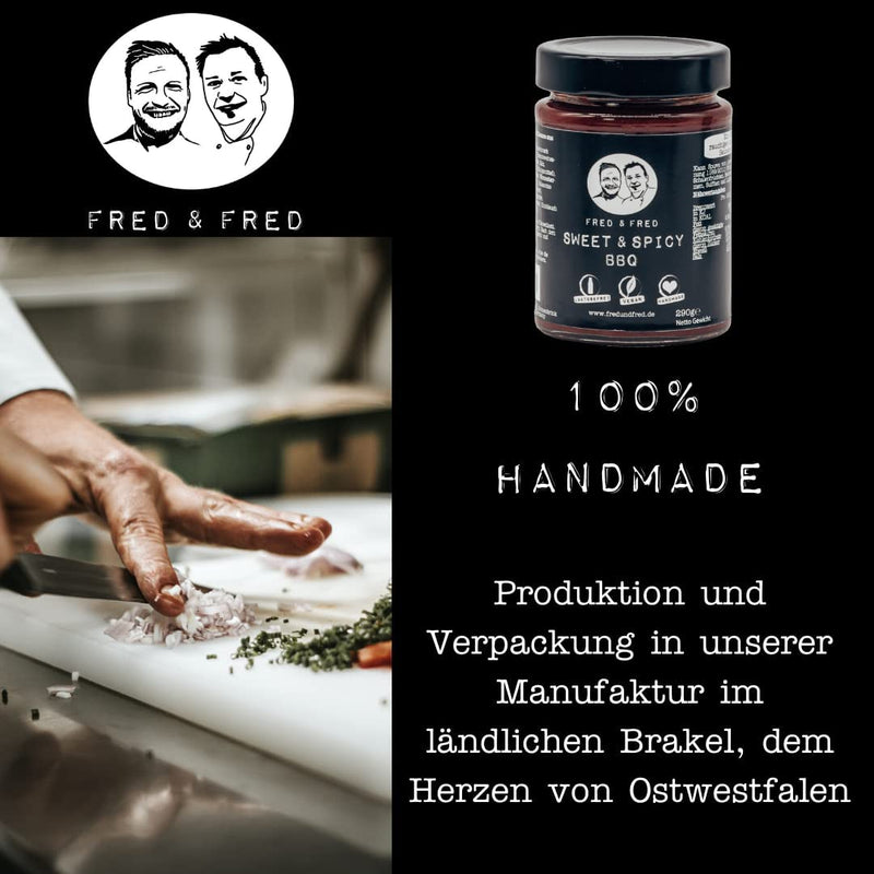 Fred & Fred BBQ Saucen Geschenkset - 4x 290g Glas - Würzsaucen für Marinade & BBQ-GROCERY-EKNA GmbH & Co. KG