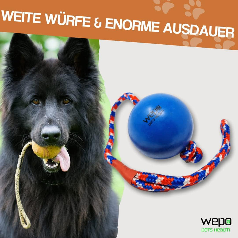 WEPO - Schleuderball mit Seil - 200g - Wurfball für Hunde - Div. Farben-PET_SUPPLIES-EKNA GmbH & Co. KG