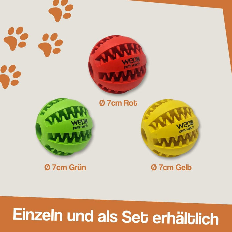 WEPO - Zahnpflegeball - 3 Farben Set - Ø 7cm - Hundespielzeug-PET_SUPPLIES-EKNA GmbH & Co. KG