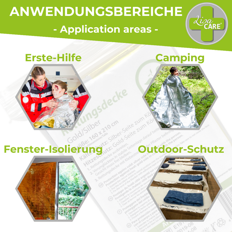 LisaCare - Rettungsdecken - Erste-Hilfe-Decken Silber & Gold - 160cmx210cm-HEALTH_PERSONAL_CARE-EKNA GmbH & Co. KG