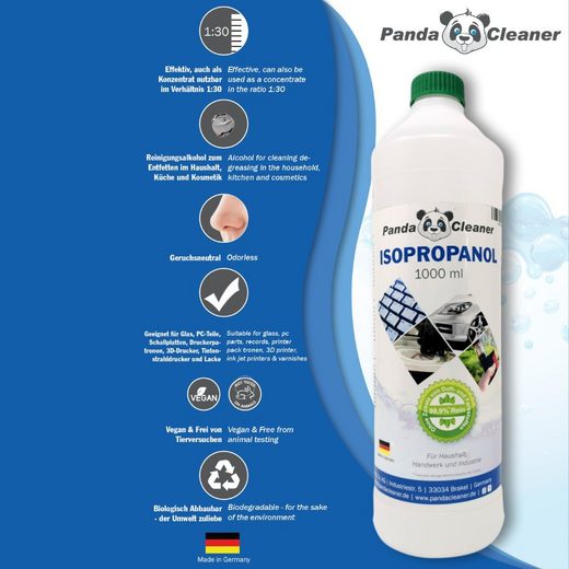 PandaCleaner Reinigungsalkohol Isopropanol - Isopropylalkohol - 100ml Spray & 500ml Set-Isopropanol-EKNA GmbH & Co. KG