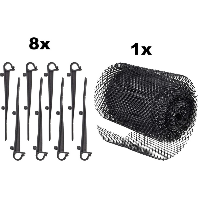 EKNA - 15cmx6m Dachrinnenschutz - Laubschutz/Laubfang - Regenrinne + 8 Klammern-Dachrinnenschutz-EKNA GmbH & Co. KG