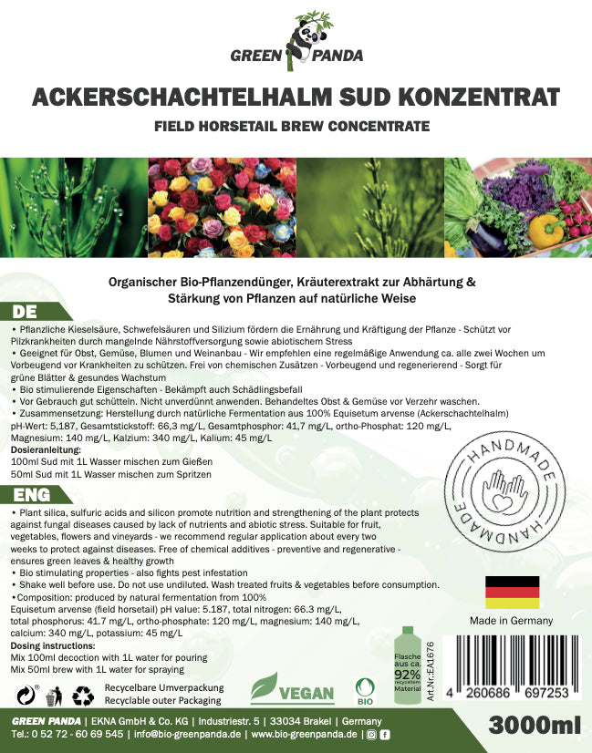 GreenPanda - 100% biologisch - Acker-Schachtelhalm-Konzentrat - Pflanzenstärkungsmittel - 1l oder 3l !-Garten-EKNA GmbH & Co. KG
