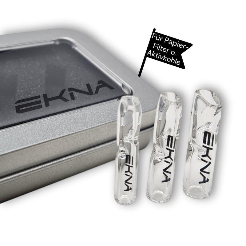 EKNA Glasfilter Joint - Glas Tips - Außen-Ø 7/8/9 mm - 3er Set Glasmundstücke - Wiederverwendbare Filter-Freizeit & Trends-EKNA GmbH & Co. KG