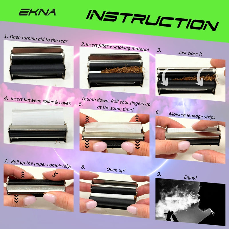 EKNA Drehmaschine - Metall Silber 70mm für Zigaretten-Freizeit & Trends-EKNA GmbH & Co. KG