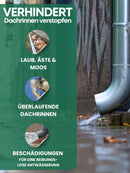 EKNA 18m Dachrinnenschutz - Laubschutz Gitter - Dachrinnen/Regenrinnen + 4x Fallrohrschutz-Dachrinnenschutz-EKNA GmbH & Co. KG