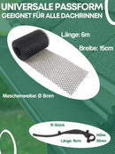 EKNA - 15cmx6m Dachrinnenschutz - Laubschutz/Laubfang - Regenrinne + 15 Klammern-Dachrinnenschutz-EKNA GmbH & Co. KG