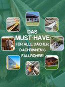 EKNA - 15cmx6m Dachrinnenschutz - Laubschutz/Laubfang - Regenrinne + 8 Klammern-Dachrinnenschutz-EKNA GmbH & Co. KG