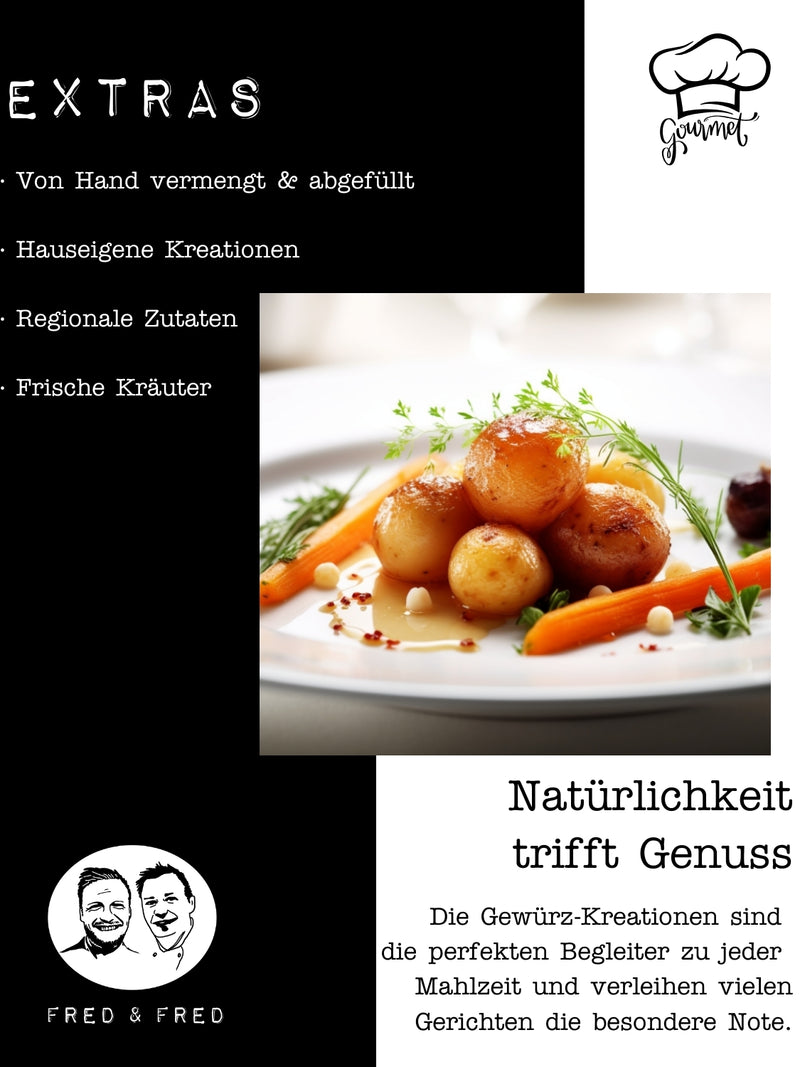 Fred & Fred Gewürze - Geschenkset - Feinkost Grill-Gewürz zum Kochen & Verfeinern! - 4 x 120g
