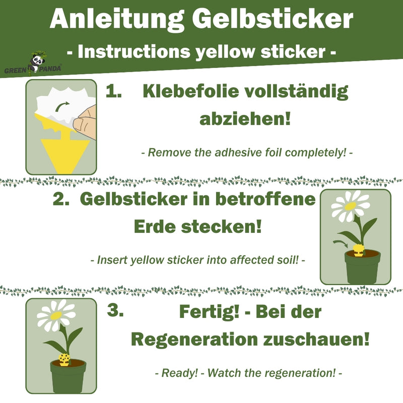 GreenPanda - Gelbsticker/Gelbfallen gegen Trauermücken & Fliegen - 50 oder 100 Stk.-Insektenschutz-EKNA GmbH & Co. KG