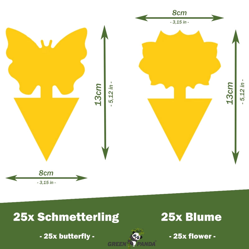 GreenPanda - Gelbsticker/Gelbfallen gegen Trauermücken & Fliegen - 50 oder 100 Stk.-Insektenschutz-EKNA GmbH & Co. KG