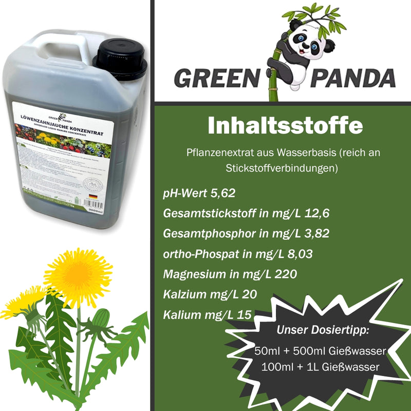 GreenPanda - 100% biologisch - Löwenzahn Jauche - Magnesium Dünger - 3 Liter-ABIS_LAWN_AND_GARDEN-EKNA GmbH & Co. KG