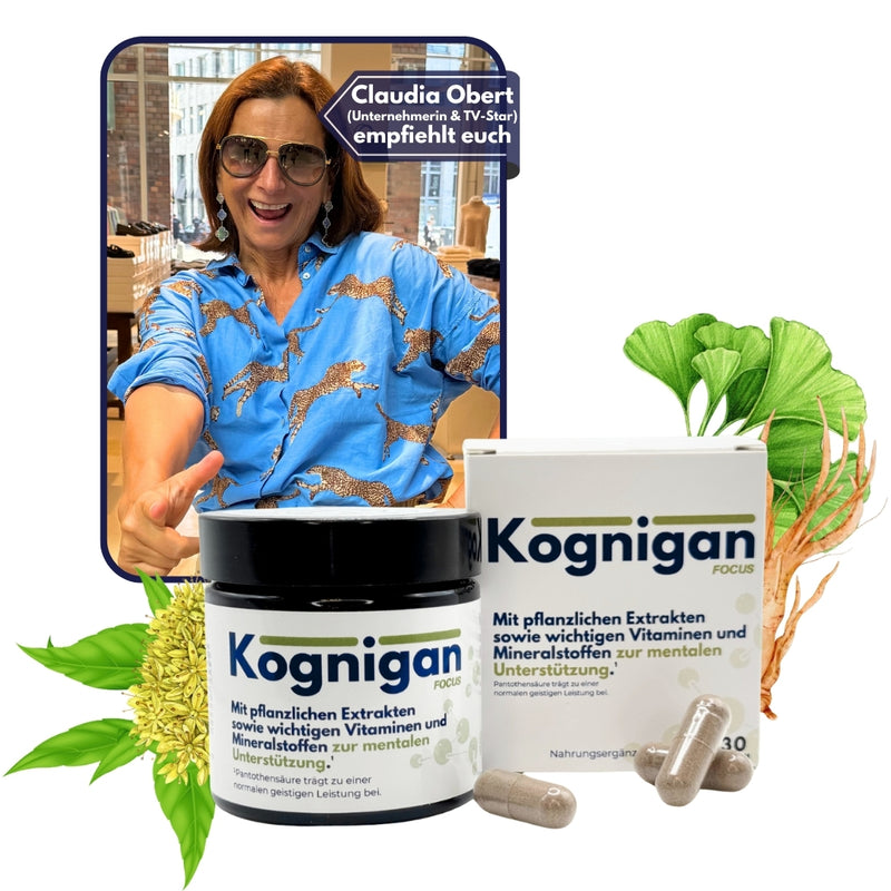 Kognigan Focus Supplements - Gehirn Kapseln - Brain Booster für Konzentration-, Gedächtnis- & mentale Unterstützung-Nahrungsergänzungsmittel-EKNA GmbH & Co. KG