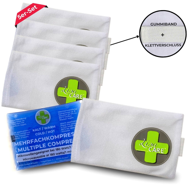LisaCare Kühlmanschette - 5x Premium Vlieshülle für kalt warm Kompresse - Kühltaschen inkl. Klett-Band zur Fixierung auf Verletzungen-HEALTH_PERSONAL_CARE-EKNA GmbH & Co. KG