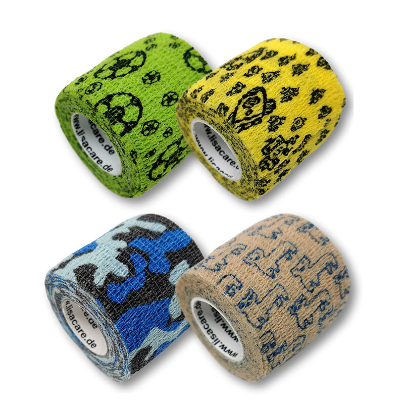 LisaCare selbsthaftender Wundverband 2,5cm & 5cm x 4,5m - 4er Set bunte Motive-HEALTH_PERSONAL_CARE-EKNA GmbH & Co. KG