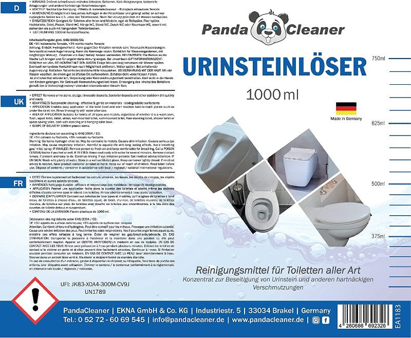 PandaCleaner Urinsteinlöser - WC Reiniger - Kalksteinentferner - 1000ml-Reiniger-EKNA GmbH & Co. KG