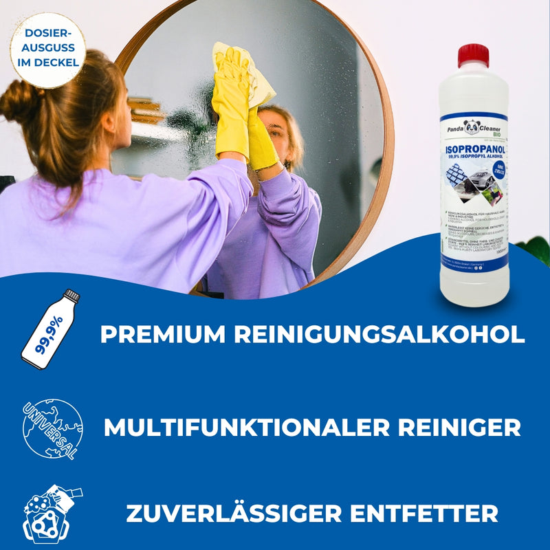 PandaCleaner Reinigungsalkohol Isopropanol - Isopropylalkohol - 100ml Spray & 500ml Set-Isopropanol-EKNA GmbH & Co. KG