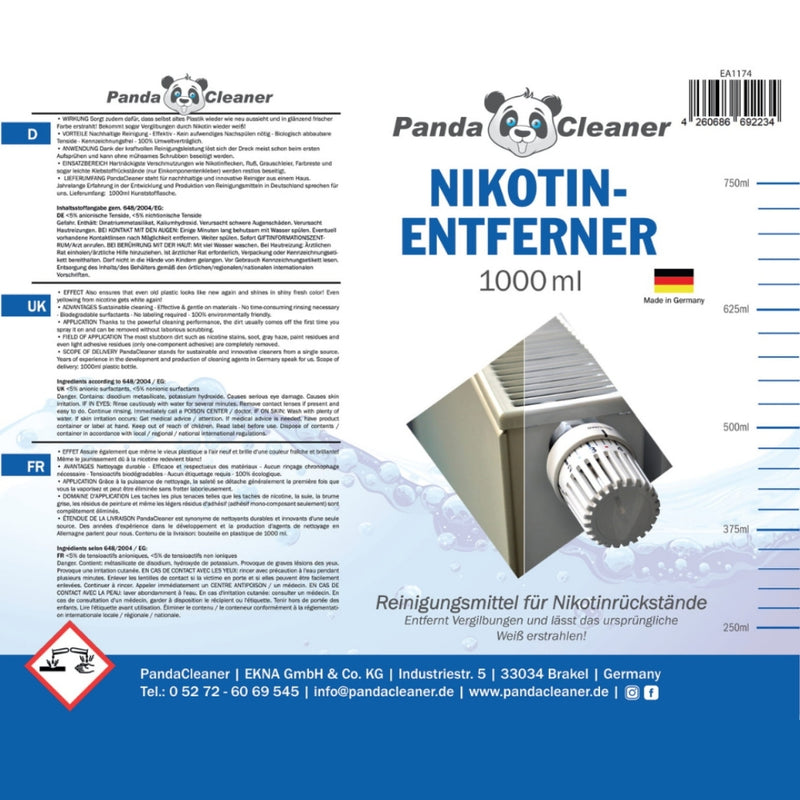 PandaCleaner Nikotin Entferner/Reiniger - 1000ml-Reiniger-EKNA GmbH & Co. KG