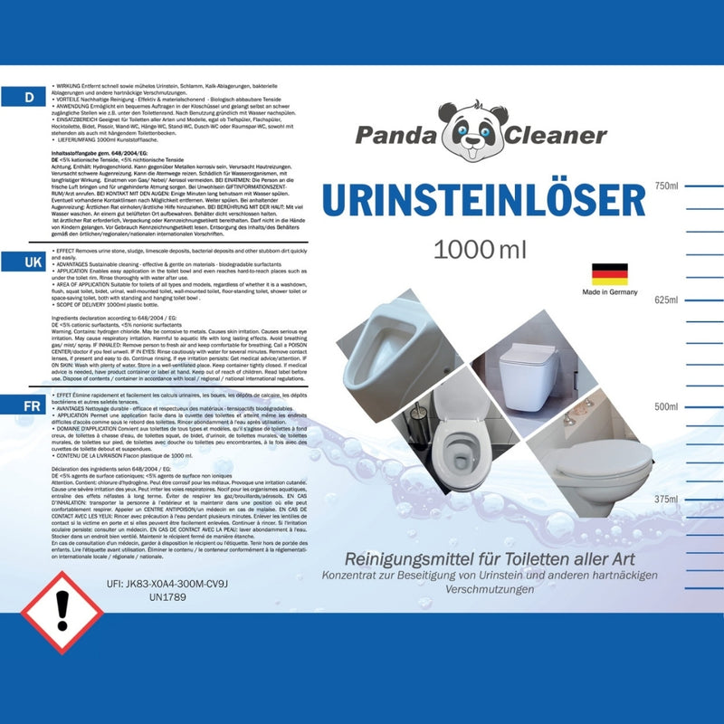 PandaCleaner Urinsteinlöser - WC Reiniger - Kalksteinentferner - 1000ml-Reiniger-EKNA GmbH & Co. KG