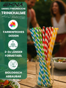 EKNA - Papier Strohhalme - Umweltfreundliche Trinkhalme - 500 oder 1000 Stück-HOME-EKNA GmbH & Co. KG