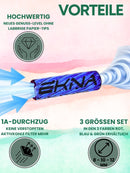 EKNA Spiraltip Glasmundstücke blau - 3er-Set Glasfilter Ø 8,10,12mm - Wiederverwendbare Glas Filtertips