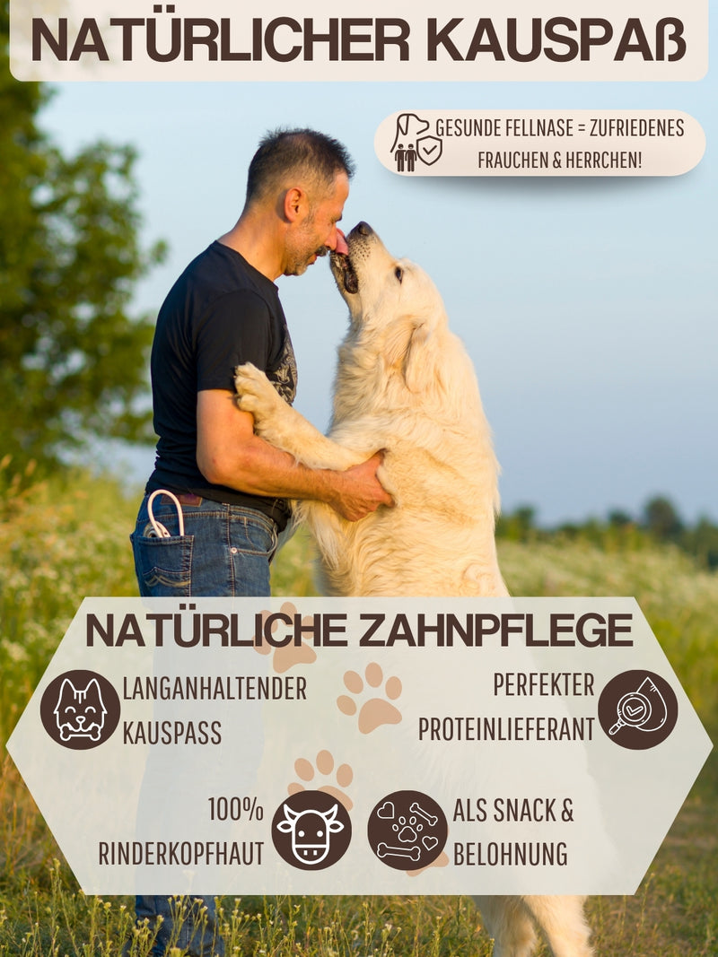 WEPO Rinderkopfhaut für Hunde 1kg - Kausnack Hund - getrocknete Rinderkopfhaut 20cm - Hunde Snack - Natürliche Zahnreinigung, naturbelassen & gesund!-PET_SUPPLIES-EKNA GmbH & Co. KG