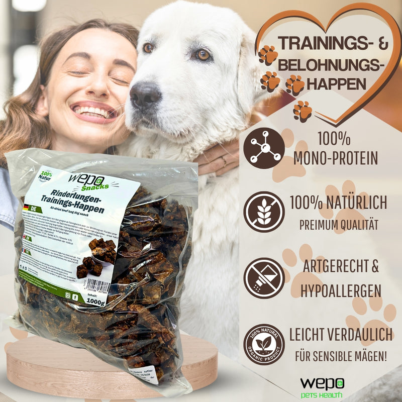 WEPO - Rinderlungen - Hunde Leckerlis - 1kg Rinderlungen-Trainings-Happen-PET_SUPPLIES-EKNA GmbH & Co. KG