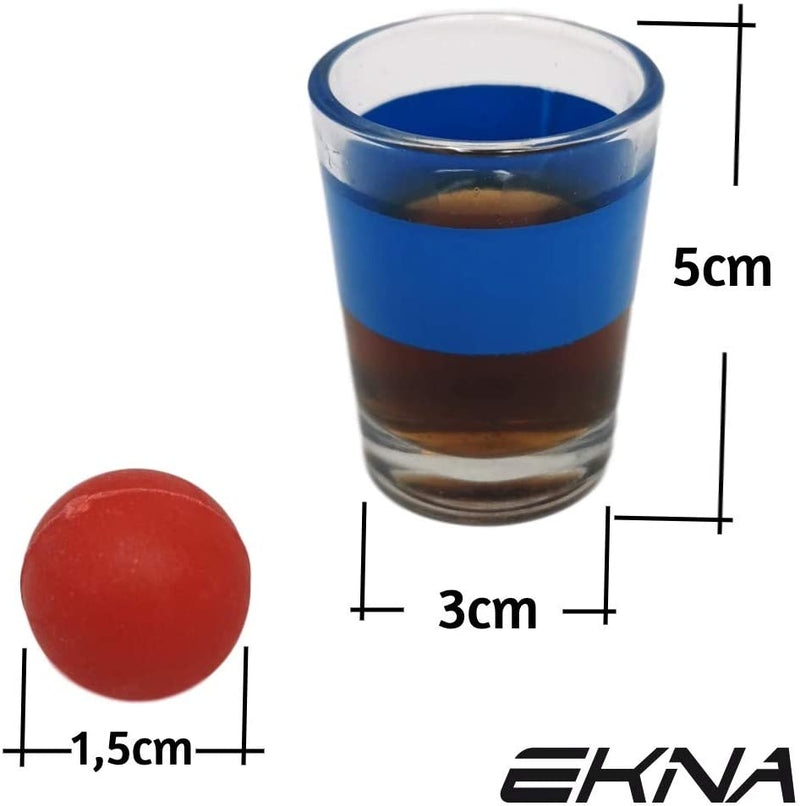 EKNA® Drinking Bingo - Lostrommel mit Kurbel & Halterung - 6 Shot-Gläser & 48 Kugeln - Trinkspiele (Trinkspiel Bingo)-EKNA GmbH & Co. KG
