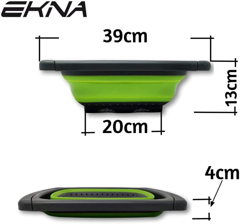 EKNA Silikonsieb Faltbar Set - 3 Stück - Abgießhilfe Für Töpfe - Küchensieb Set-HOME-EKNA GmbH & Co. KG