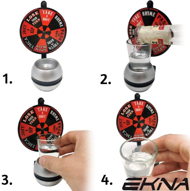 EKNA Trinkspiel - Wheel of Shots - Spinning Wheel Toy - Glücksrad-Spiel-EKNA GmbH & Co. KG