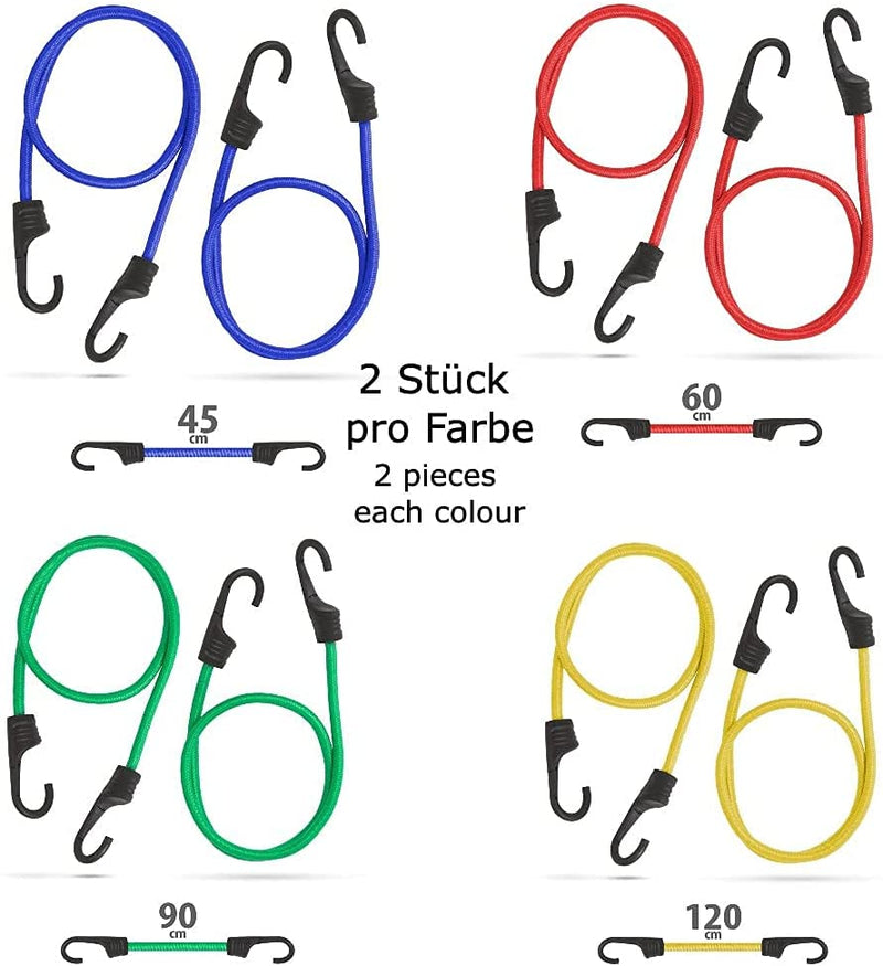 Gepäckspanner, 2 Stück Expander Set, Spanngurte mit Haken