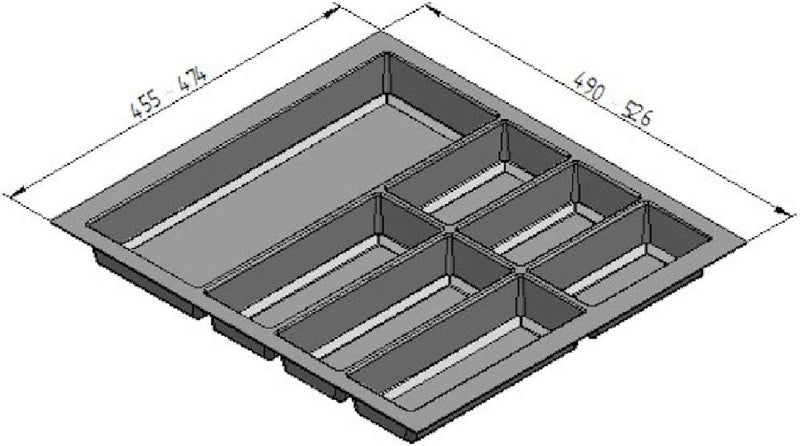 EKNA Besteckeinsatz 60er Schublade - Besteckkasten 526 x 474 mm - Schubladen-Ordnungssystem-EKNA GmbH & Co. KG