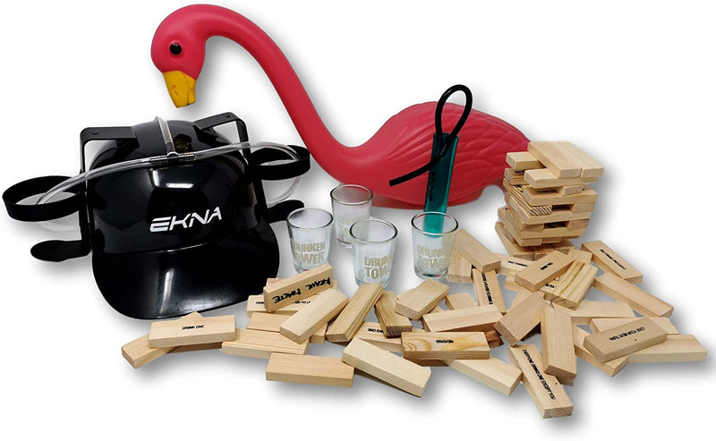 EKNA Premium Trinkspiele Set - Drunken Tower, Falmingo Trichter uvm. - 4er Set-TOYS_AND_GAMES-EKNA GmbH & Co. KG