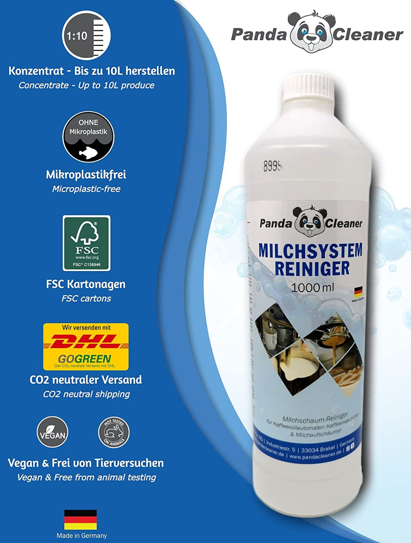 PandaCleaner Milchsystemreiniger Kaffeevollautomat - für alle Markengeräte - 1000ml-EKNA GmbH & Co. KG