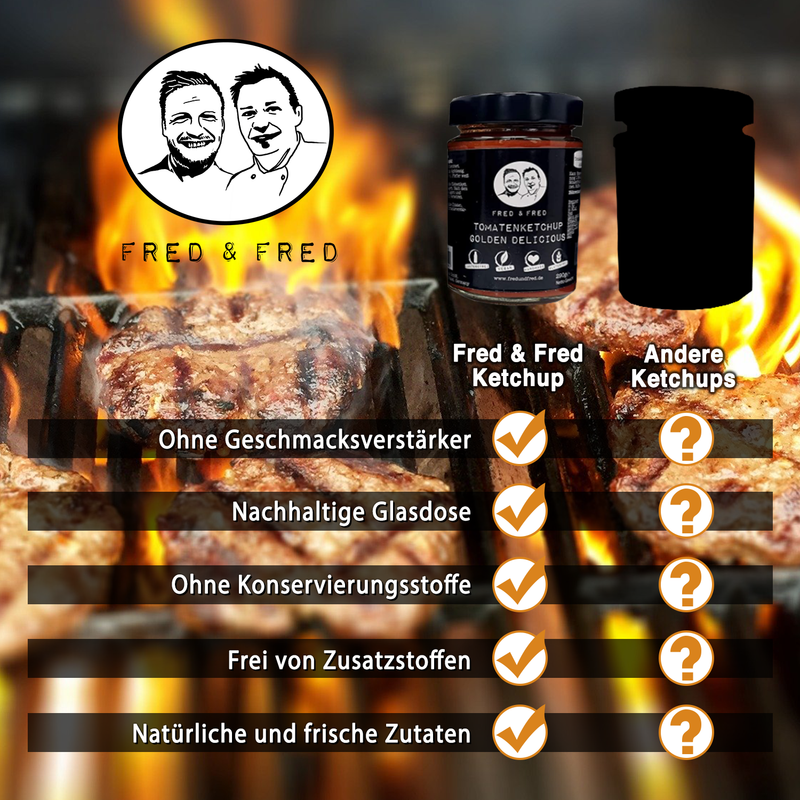 Fred & Fred Tomatenketchup - 290g Glas - versch. Geschmacksrichtungen (17,07 €/kg)-EKNA GmbH & Co. KG